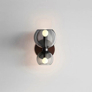 Glass iron two head modern wall lamp — sconce fixture