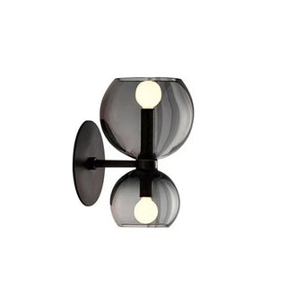 Modern iron two heads glass wall sconce — fixture