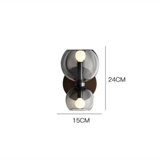 Glass two head modern wall lamp iron — designer sconce