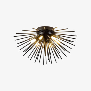 Hedgehog 6-bulb chandelier wide — modern aluminum dining ceiling