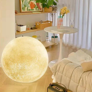 Moon floor lamp wide — resin dimmable pendant warm