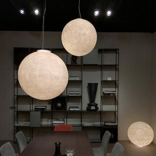 Fiberglass moon-shaped ceiling pendant lamp modern dimmable