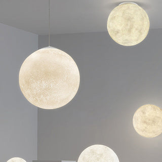 Modern round moon-shaped pendant lamp resin fiberglass ceiling