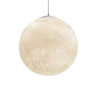Dimmable resin moon lamp — round pendant warm interior