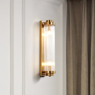 Modern metal crystal pillar wall sconce — opulent glass lamp