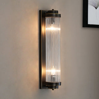 Crystal pillar wall light modern opulent glass illuminated