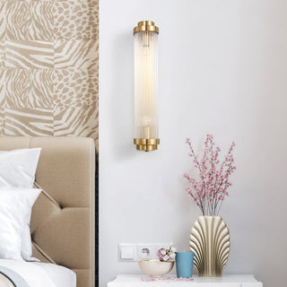 Crystal pillar modern wall lamp opulent glass — metal sconce