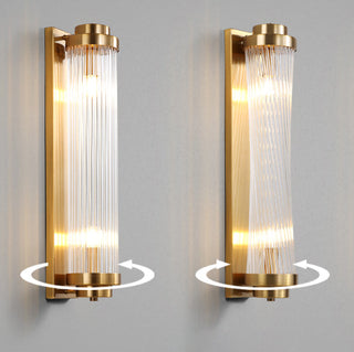 Modern crystal pillar wall sconce opulent glass — fixture