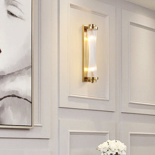 Modern crystal pillar opulent glass wall sconce — metal