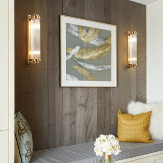 Crystal pillar wall lamp opulent metal — modern glass sconce