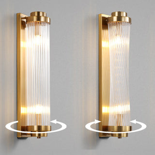 Modern opulent glass crystal pillar wall lamp — metal sconce