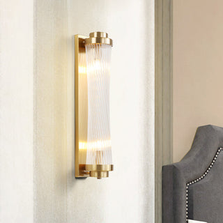 Metal opulent glass crystal pillar wall lamp — modern sconce