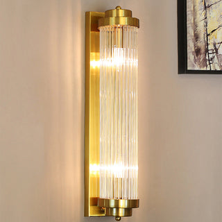 Modern metal opulent glass crystal pillar sconce — lamp