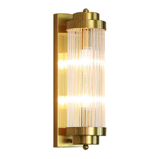 Crystal pillar metal opulent glass wall sconce — modern