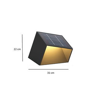 Solar Garden Lamp – Compact Black Steel Bollard With Warm Outdoor Lighting