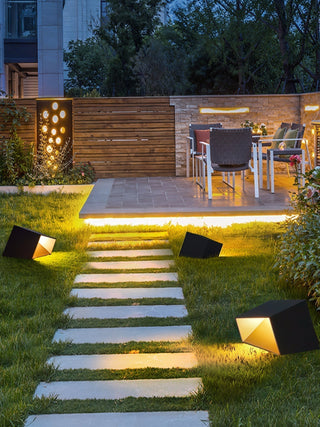 Solar Garden Lamp – Compact Black Steel Bollard With Warm Outdoor Lighting