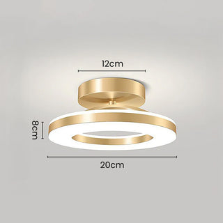 Modern luxury ring gold ceiling lamp, LED geometry fixture