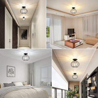 Modern luxury ceiling lamp iron glass – semi-flush hallway