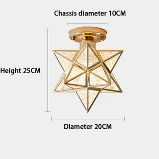 Modern mini star ceiling light, metal semi-flush dining mount