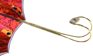 Exclusive peacock umbrella Swarovski 24K gold UV protection