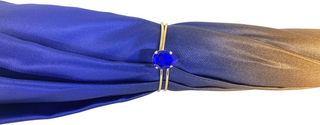 Luxury blue umbrella – Swarovski handle side view