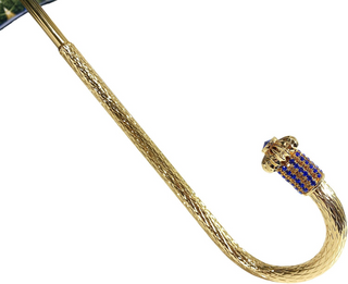 Italian blue umbrella – Swarovski handle detail