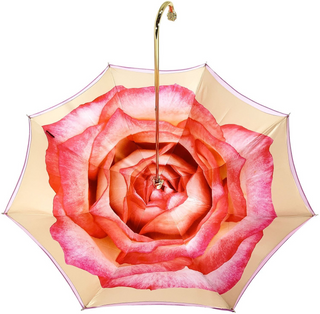 Exclusive pink rose Italian umbrella Swarovski crystal handle