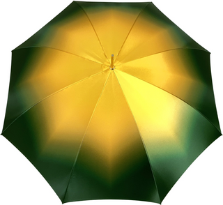 Italian green umbrella – peacock pattern canopy detail