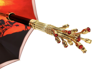 Elegant handmade red double cloth umbrella Swarovski crystal