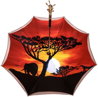 Handmade red double cloth umbrella Swarovski crystal open