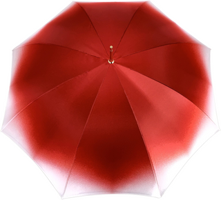 Luxury red flower umbrella Swarovski crystal handle detail