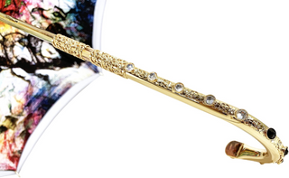 Elegant handmade butterfly umbrella Swarovski crystal close-up