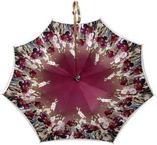 Italian poppies umbrella – gold handle profile detail