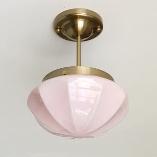 Retro Hallway Ceiling Light – Milky White Vintage Fixture with E27 Bulb
