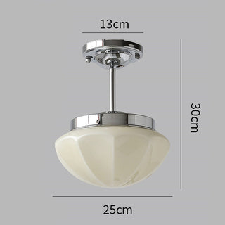 Retro Hallway Ceiling Light – Milky White Vintage Fixture with E27 Bulb