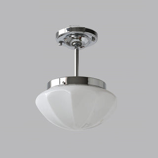 Retro Hallway Ceiling Light – Milky White Vintage Fixture with E27 Bulb