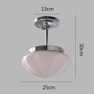 Retro Hallway Ceiling Light – Milky White Vintage Fixture with E27 Bulb