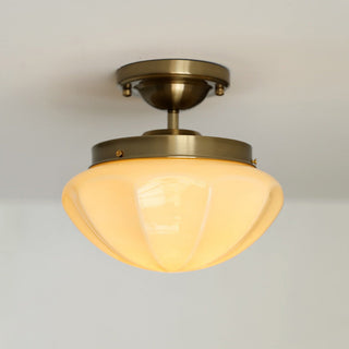 Retro Hallway Ceiling Light – Milky White Vintage Fixture with E27 Bulb