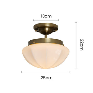 Retro Hallway Ceiling Light – Milky White Vintage Fixture with E27 Bulb