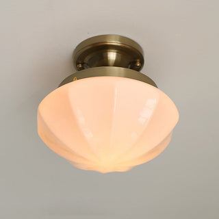 Retro Hallway Ceiling Light – Milky White Vintage Fixture with E27 Bulb