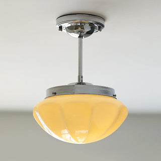Retro E27 ceiling fixture, milky glass shade hallway lighting