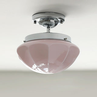 Retro Hallway Ceiling Light – Milky White Vintage Fixture with E27 Bulb