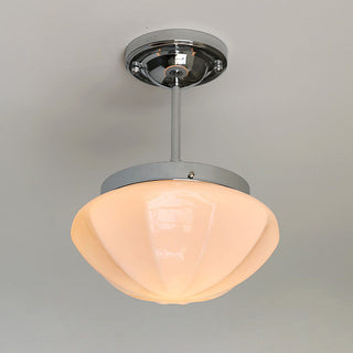 Retro Hallway Ceiling Light – Milky White Vintage Fixture with E27 Bulb