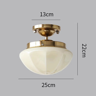 Retro Hallway Ceiling Light – Milky White Vintage Fixture with E27 Bulb