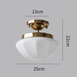Retro Hallway Ceiling Light – Milky White Vintage Fixture with E27 Bulb