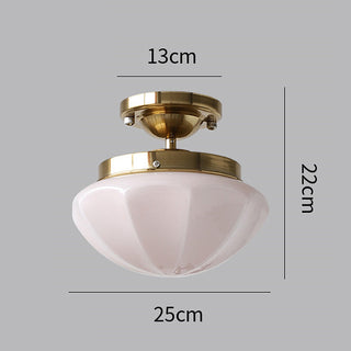 Retro Hallway Ceiling Light – Milky White Vintage Fixture with E27 Bulb
