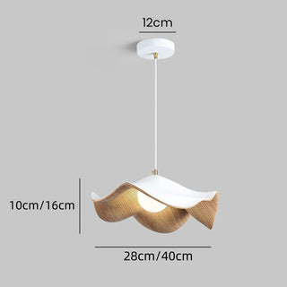 Natural wood pendant with lotus leaf design for kitchen