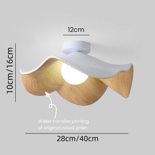 Wood resin lotus ceiling fixture, Scandinavian warm ambient