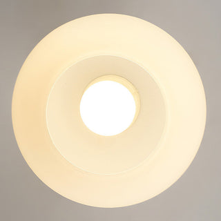 Minimalist White Ceiling Light – Nordic Hallway Lamp With Wood Glass Brass
