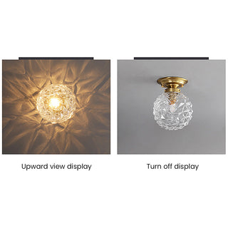 Contemporary Glass Ceiling Light – Clear Glass Ball Pendant for Elegant Hallway Illumination